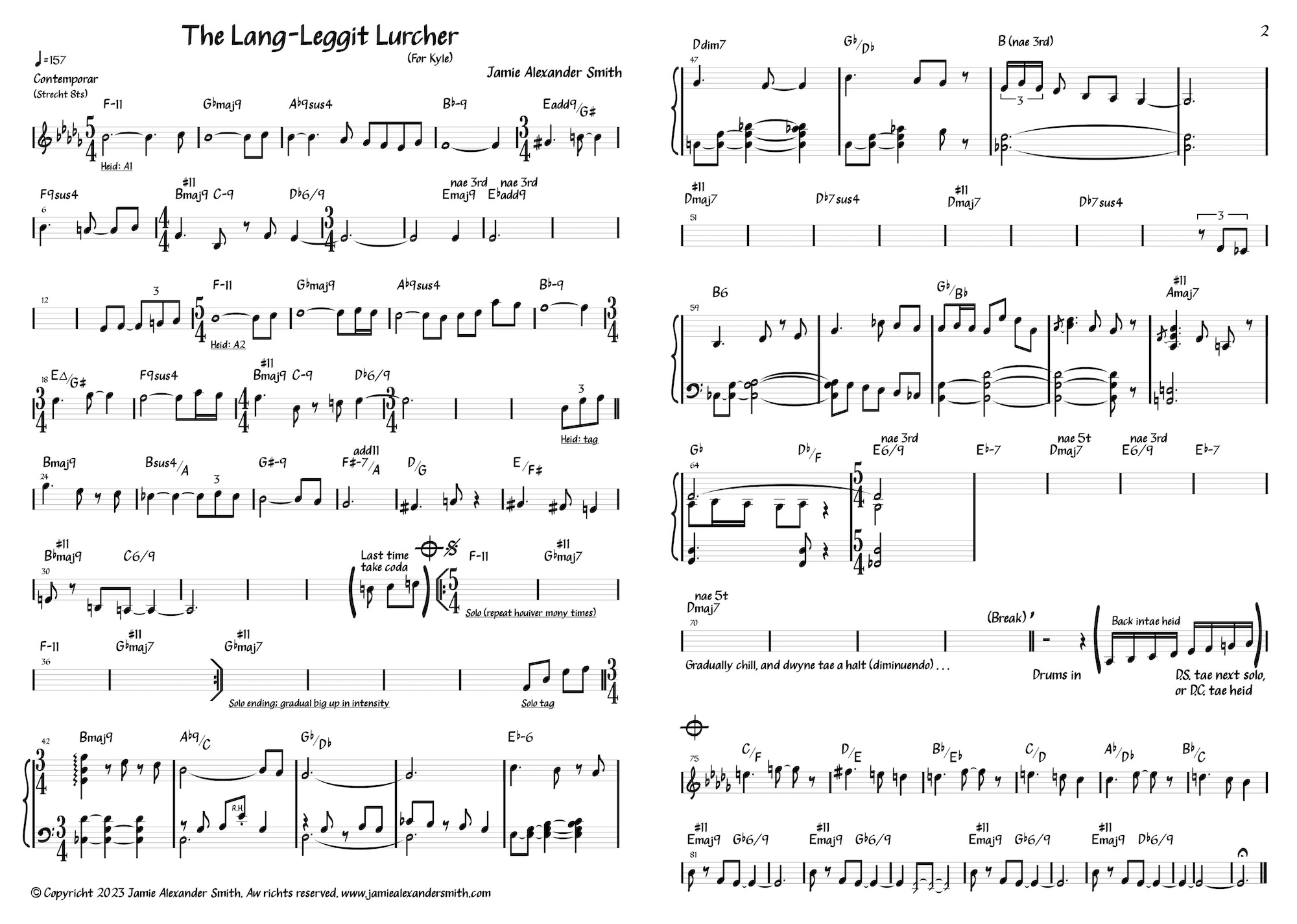 Thumbnail of the chart for ‘The Lang-Leggit Lurcher’ by Jamie Alexander Smith