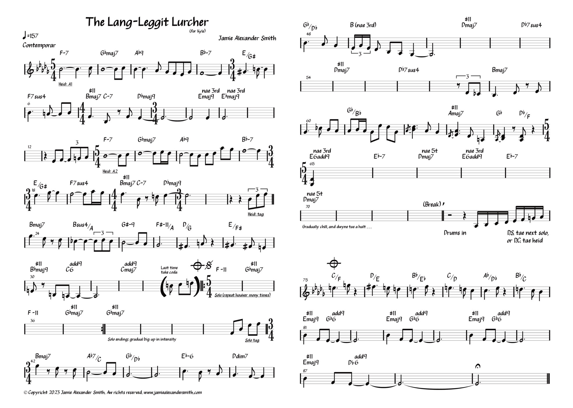 Thumbnail of the chart for ‘The Lang-Leggit Lurcher’ by Jamie Alexander Smith